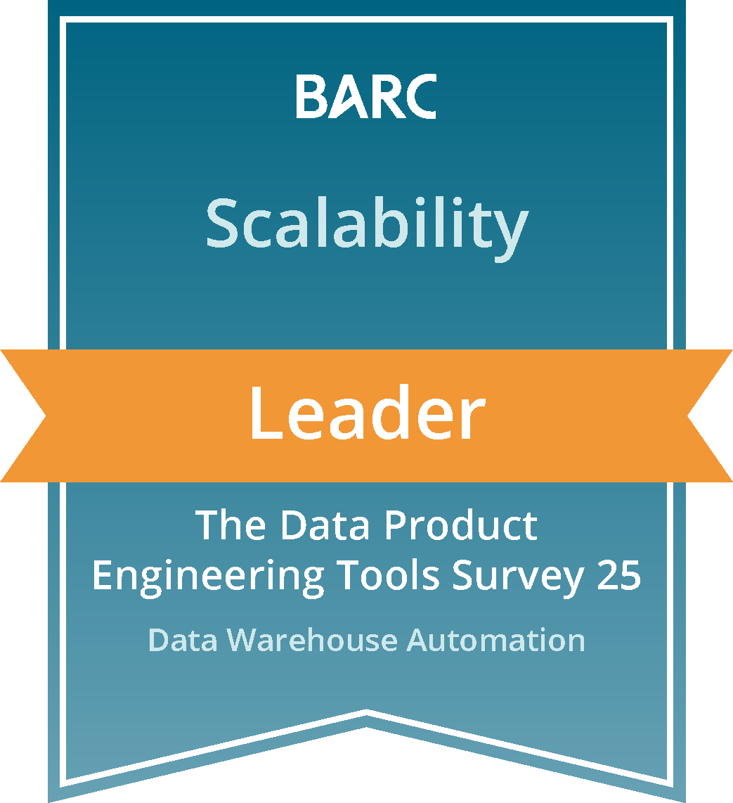 BARC Leader — Scalability, Data Warehouse Automation 2025 – Data Management Survey 25